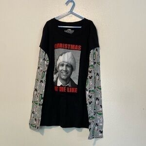 National Lampoons Christmas vacation long chevy chase sleeve shirt large